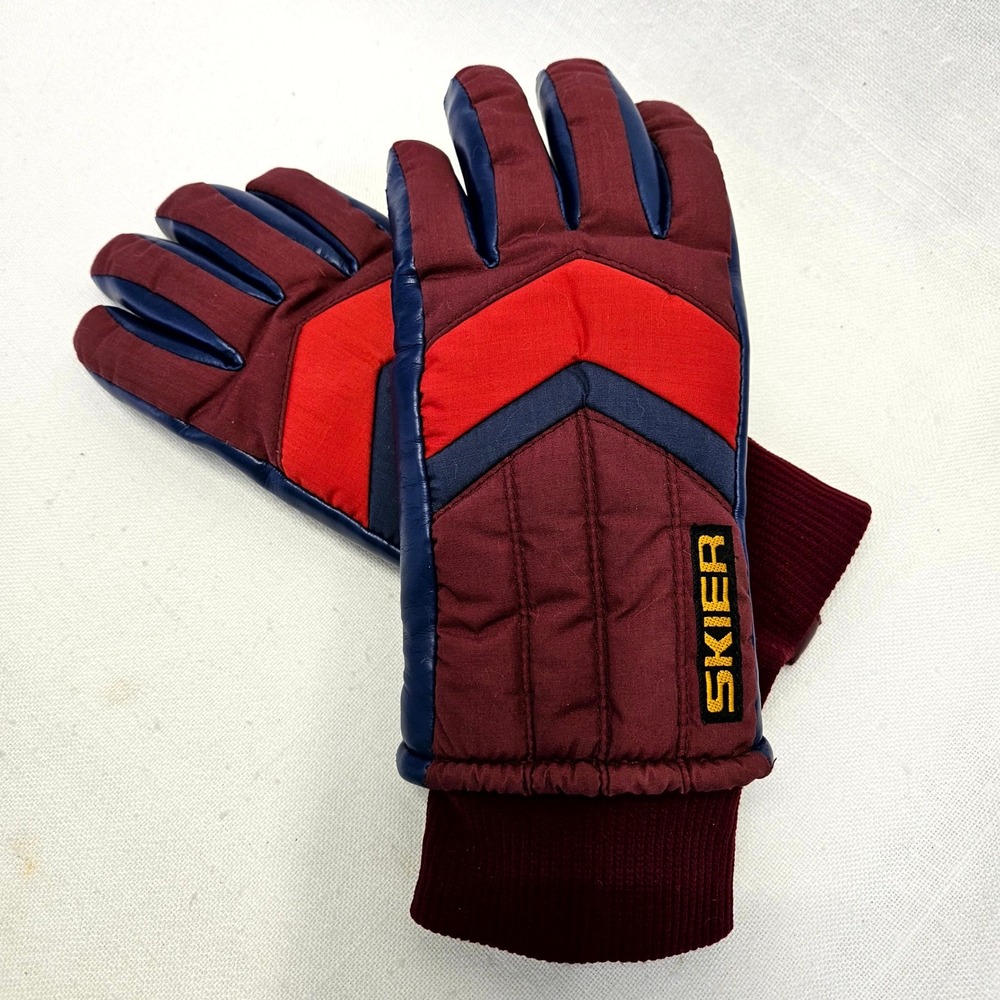 Wells‎ Lamont Skier Gloves Unisex Medium Maroon Vintage Thinsulate Insulated Ski